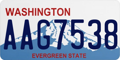 WA license plate AAG7538