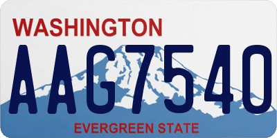 WA license plate AAG7540