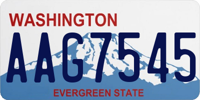 WA license plate AAG7545