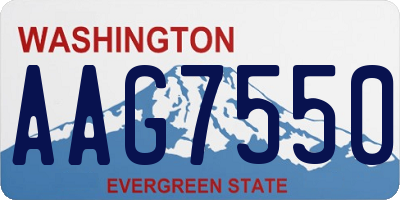 WA license plate AAG7550