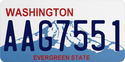 WA license plate AAG7551