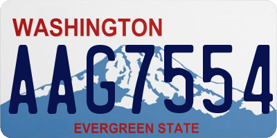 WA license plate AAG7554
