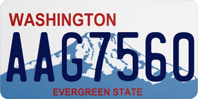 WA license plate AAG7560