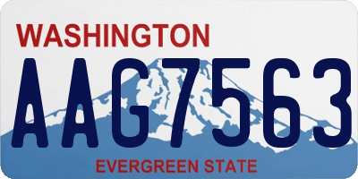 WA license plate AAG7563