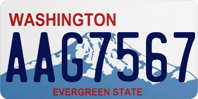 WA license plate AAG7567