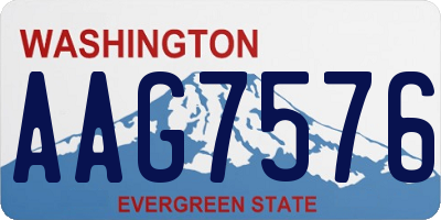 WA license plate AAG7576