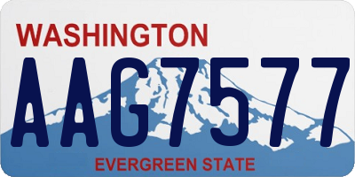 WA license plate AAG7577