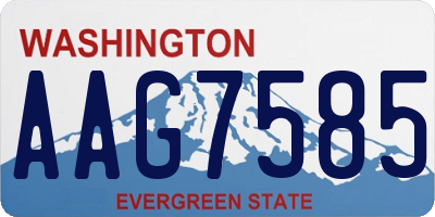 WA license plate AAG7585