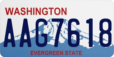 WA license plate AAG7618