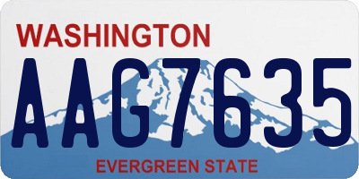 WA license plate AAG7635