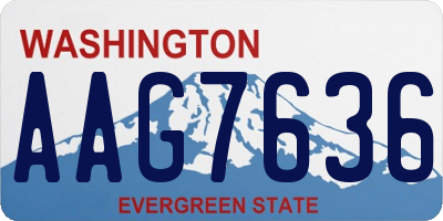 WA license plate AAG7636