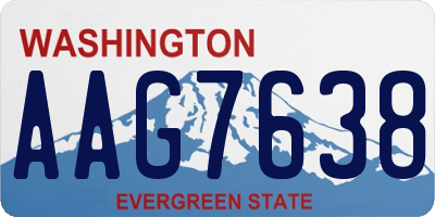 WA license plate AAG7638