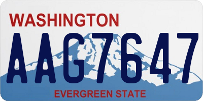 WA license plate AAG7647