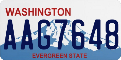 WA license plate AAG7648