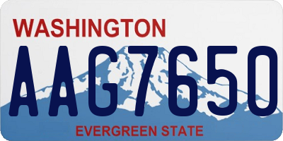 WA license plate AAG7650