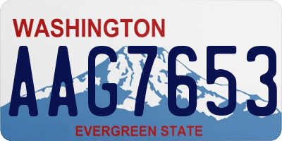 WA license plate AAG7653