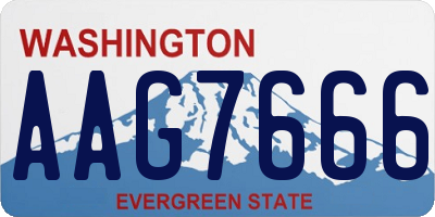 WA license plate AAG7666