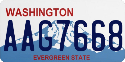 WA license plate AAG7668