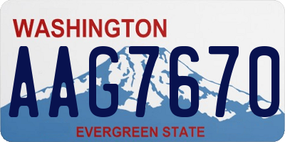 WA license plate AAG7670