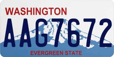 WA license plate AAG7672