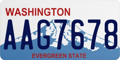 WA license plate AAG7678