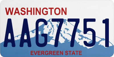WA license plate AAG7751