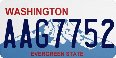 WA license plate AAG7752