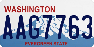 WA license plate AAG7763