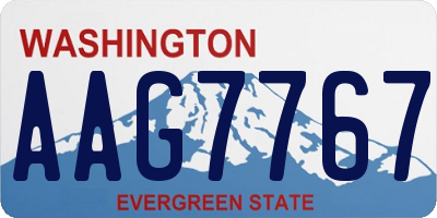 WA license plate AAG7767
