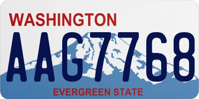 WA license plate AAG7768