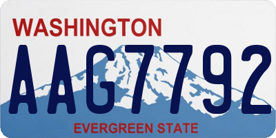 WA license plate AAG7792