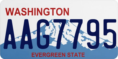 WA license plate AAG7795