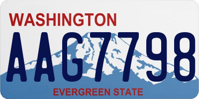 WA license plate AAG7798