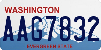 WA license plate AAG7832