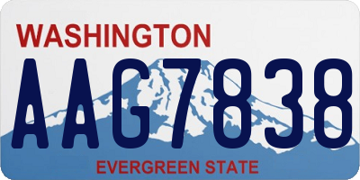 WA license plate AAG7838
