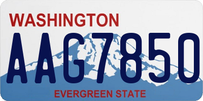 WA license plate AAG7850