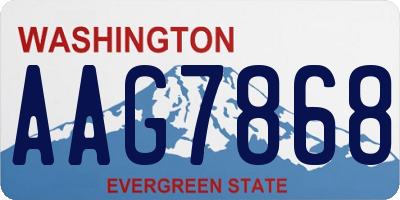 WA license plate AAG7868
