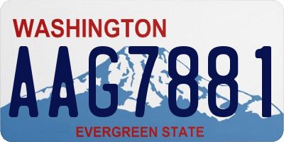 WA license plate AAG7881