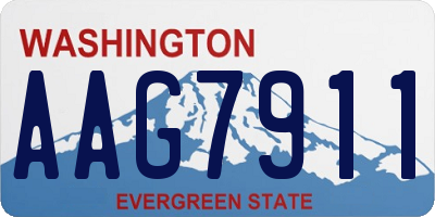 WA license plate AAG7911