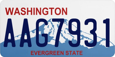 WA license plate AAG7931