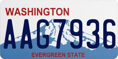 WA license plate AAG7936