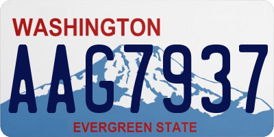 WA license plate AAG7937