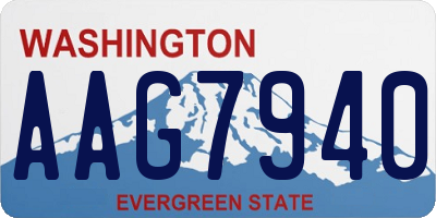 WA license plate AAG7940