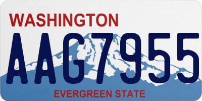 WA license plate AAG7955