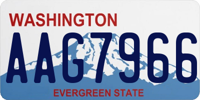 WA license plate AAG7966