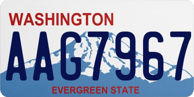 WA license plate AAG7967