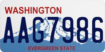 WA license plate AAG7986