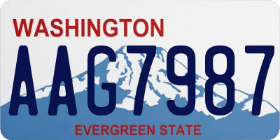 WA license plate AAG7987