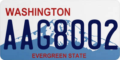 WA license plate AAG8002