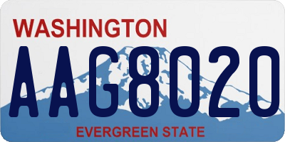 WA license plate AAG8020